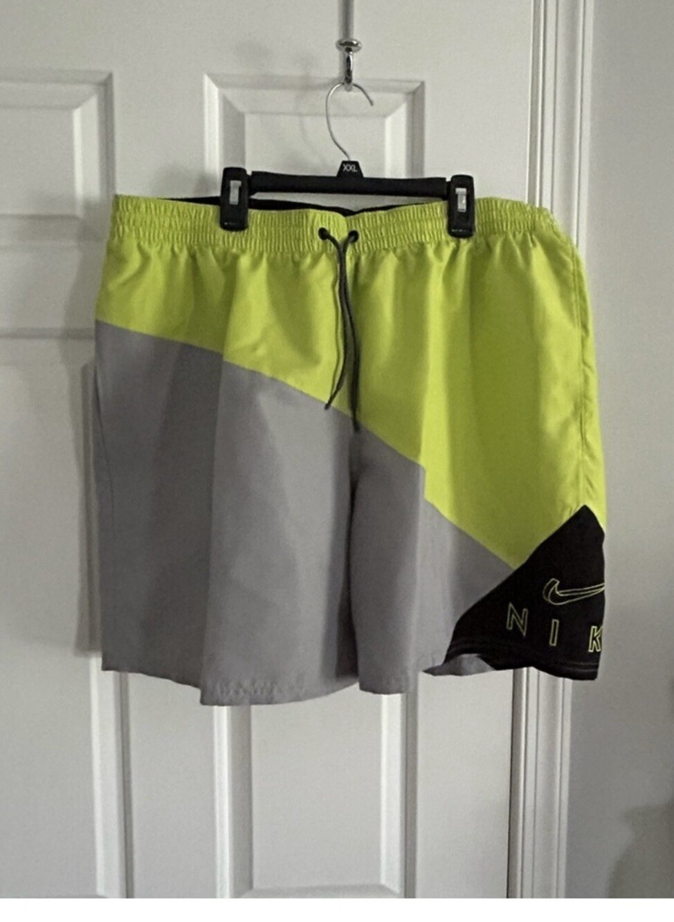 NWT Nike Swim Shorts Mens 2XL Green Gray  7" Inseam Lined $58